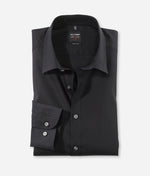 Charger l&#39;image dans la galerie, Chemise homme OLYMP ajustée noire en coton stretch | Georgespaul
