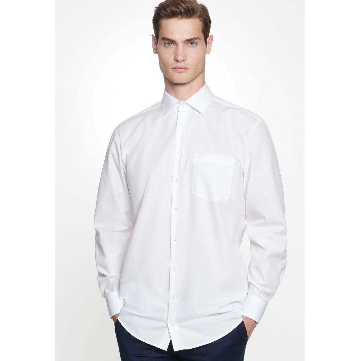 Chemise Seidensticker coupe droite blanche sans repassage - Georgespaul