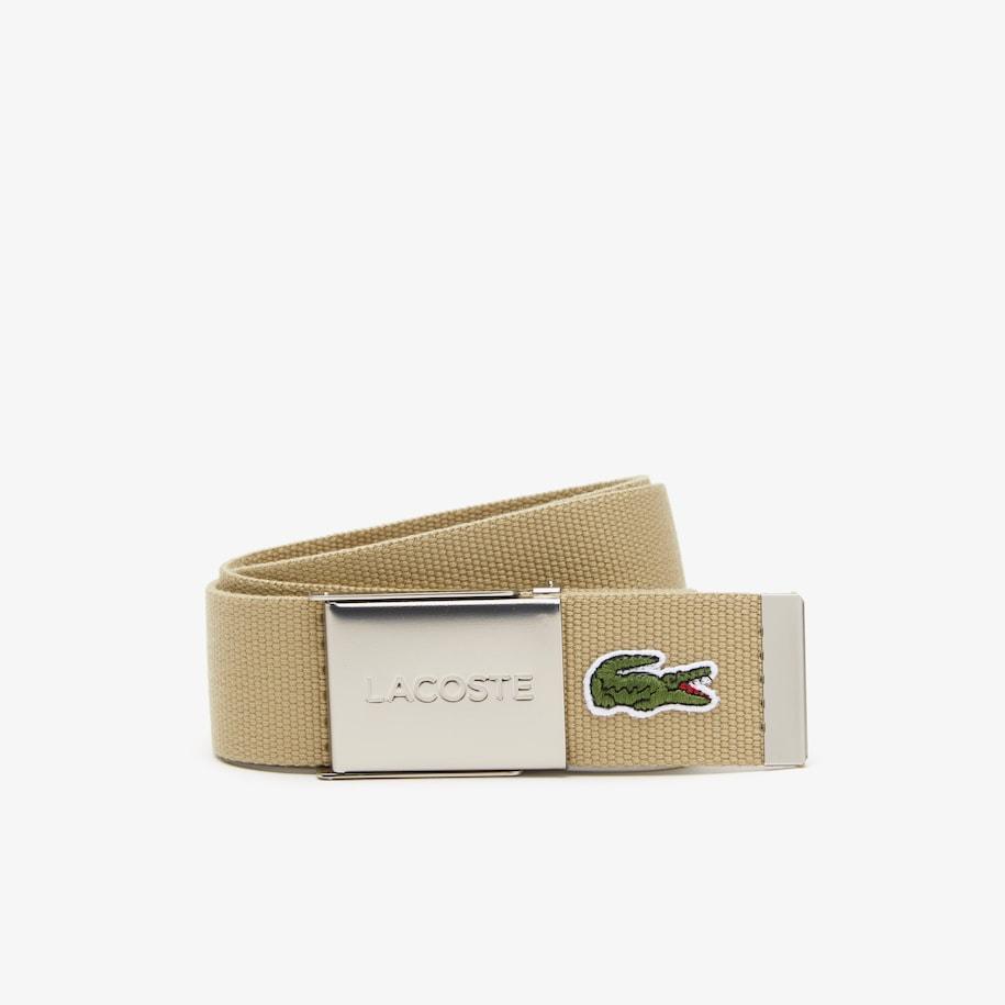 Ceinture ajustable sangle tissée Lacoste beige - Georgespaul