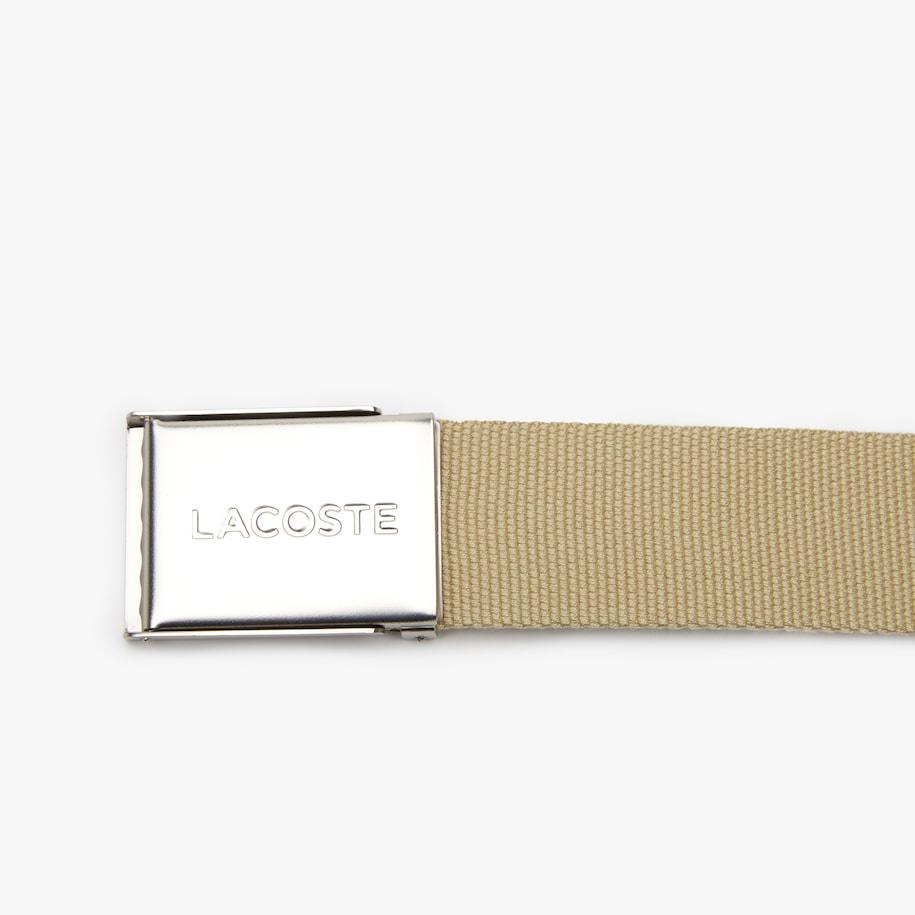 Ceinture ajustable sangle tissée Lacoste beige - Georgespaul