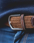 Ceinture tressée Billybelt marron camel en cuir - Georgespaul