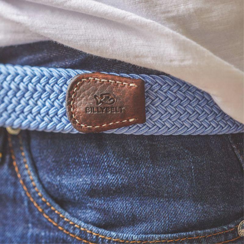 Ceinture tressée pour homme Billybelt bleue en cuir | Georgespaul