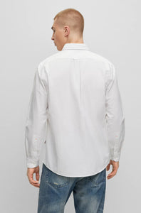 Chemise BOSS blanche en coton pour homme I Georgespaul