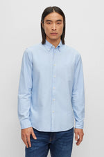 Afbeelding in Gallery-weergave laden, Chemise BOSS bleue en coton pour homme I Georgespaul

