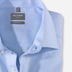 Laden Sie das Bild in den Galerie-Viewer, Chemise infroissable homme OLYMP Comfort Fit bleue coton | Georgespaul
