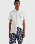 Chemise Tommy Hilfiger blanc en coton bio - Georgespaul