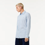 Afbeelding in Gallery-weergave laden, Chemise à carreaux homme Lacoste ajustée bleu clair stretch | Georgespaul
