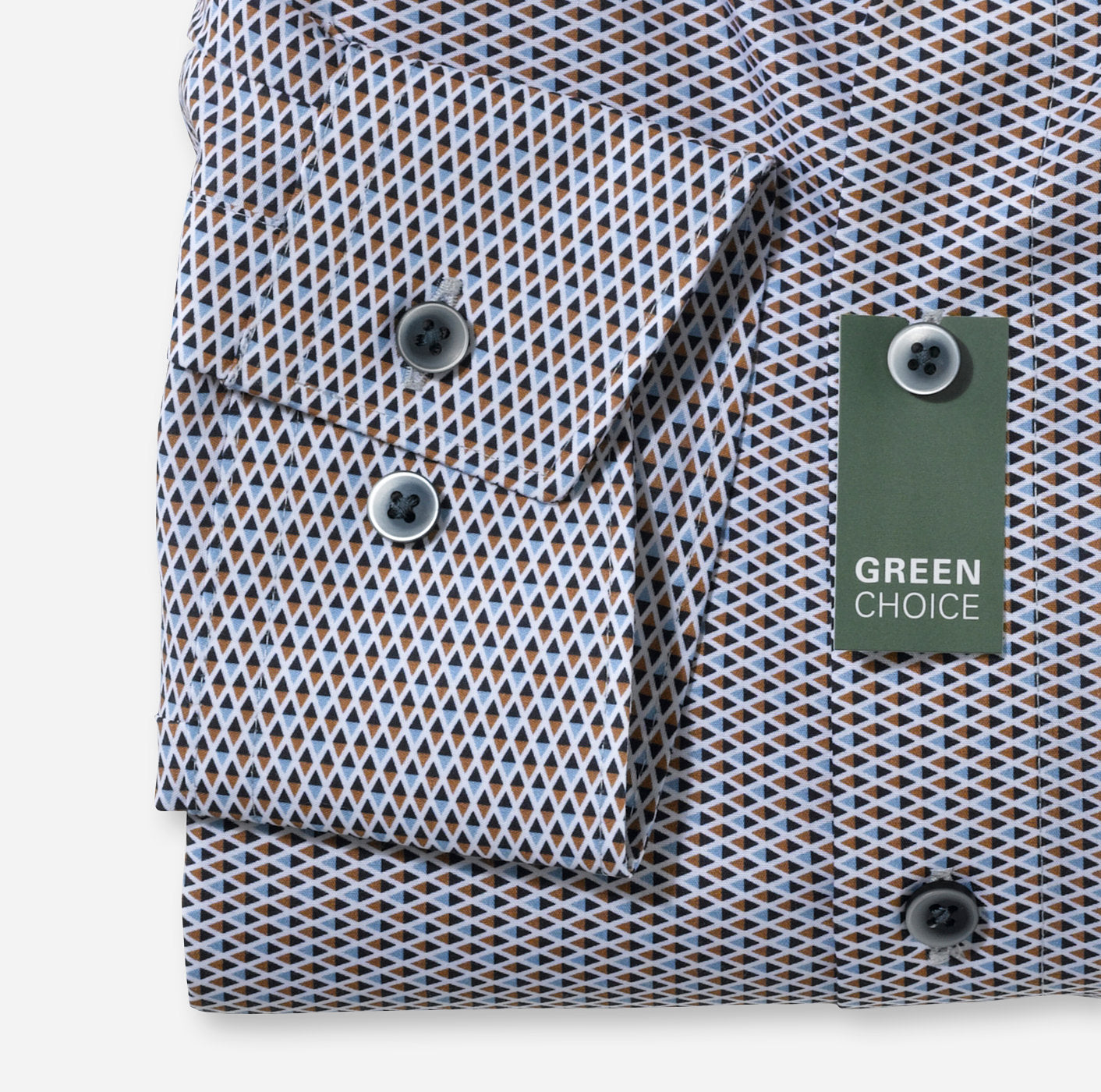 Chemise à imprimés graphiques Luxor Global Kent OLYMP droite marron