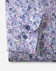 Chemise à motif OLYMP coupe ajustée bleue