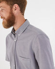 Graues, kurzärmliges Hemd aus Baumwollpiqué von Eden Park