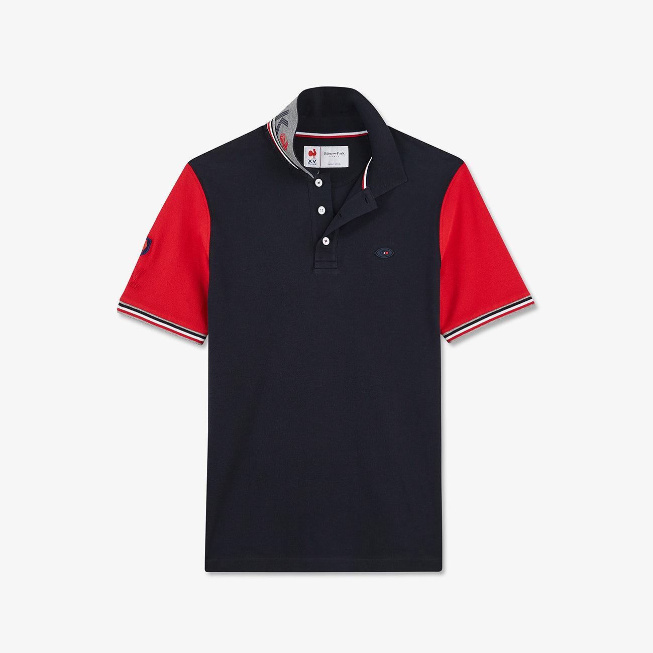 Polo bicolore FFR Eden Park marine et rouge - Georgespaul