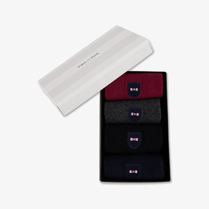 Coffret de 4 paires de chaussettes Eden Park unies bordeaux