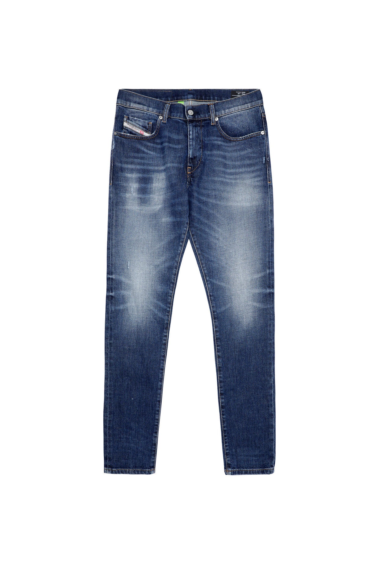 D-Strukt Diesel mittelblaue Stretch-Slim-Jeans