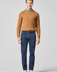 Pantalon chino Meyer bleu en jean super stretch - Georgespaul