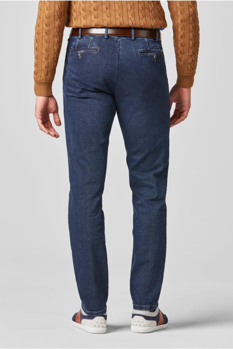 Pantalon chino Meyer bleu en jean super stretch - Georgespaul