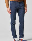 Pantalon chino Meyer bleu en jean super stretch - Georgespaul