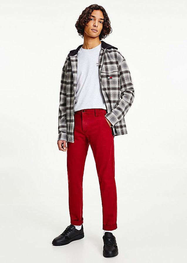 Pantalon chino Tommy Jeans bordeaux - Georgespaul
