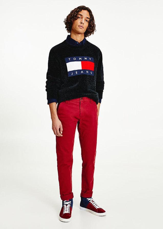 Pantalon chino Tommy Jeans bordeaux - Georgespaul