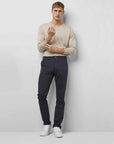 Pantalon chino Meyer marine en twill de coton - Georgespaul