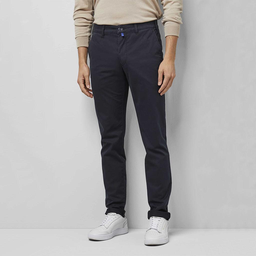 Pantalon chino Meyer marine en twill de coton - Georgespaul