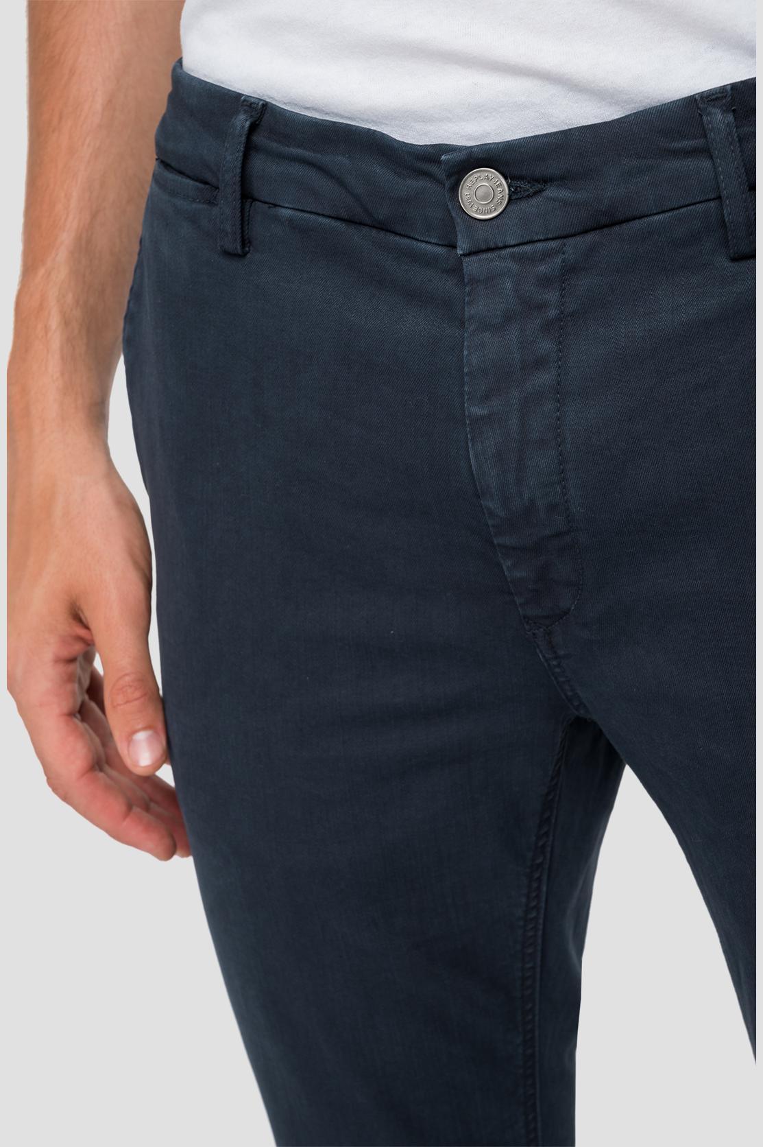 Pantalon chino slim Replay marine en coton stretch - Georgespaul