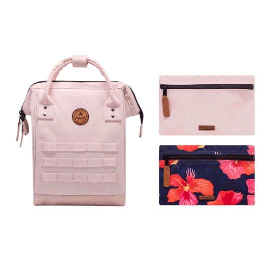 Petit sac à dos Cabaïa rose et poches interchangeables - Georgespaul