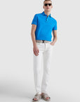 Polo Tommy Hilfiger ajusté bleu en coton bio - Georgespaul