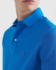 Polo Tommy Hilfiger ajusté bleu en coton bio - Georgespaul