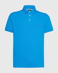 Polo Tommy Hilfiger ajusté bleu en coton bio - Georgespaul