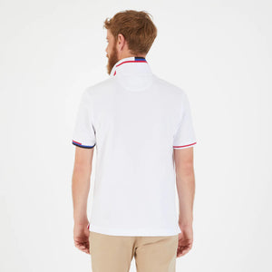 Polo à détails tricolores homme Eden Park blanc en jersey | Georgespaul