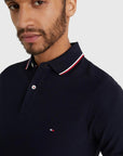 Polo à liseré Tommy Hilfiger ajusté marine en coton bio - Georgespaul