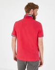Eden Park rotes Jersey-Poloshirt mit Paspelierung