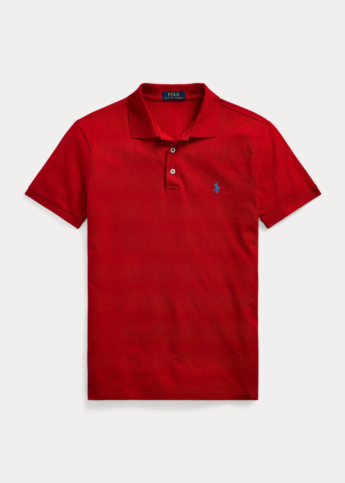 Polo Ralph Lauren cintré rouge en coton stretch - Georgespaul