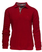 Afbeelding in Gallery-weergave laden, Polo homme manches longues Ethnic blue rouge en coton | Georgespaul
