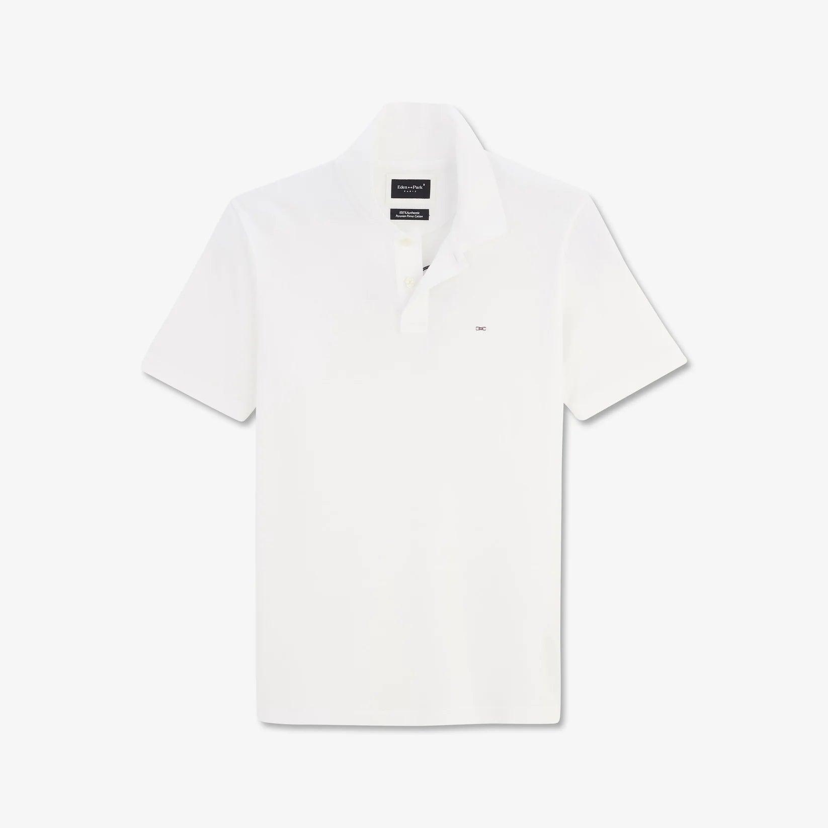 Polo logo dos Eden Park blanc en coton - Georgespaul