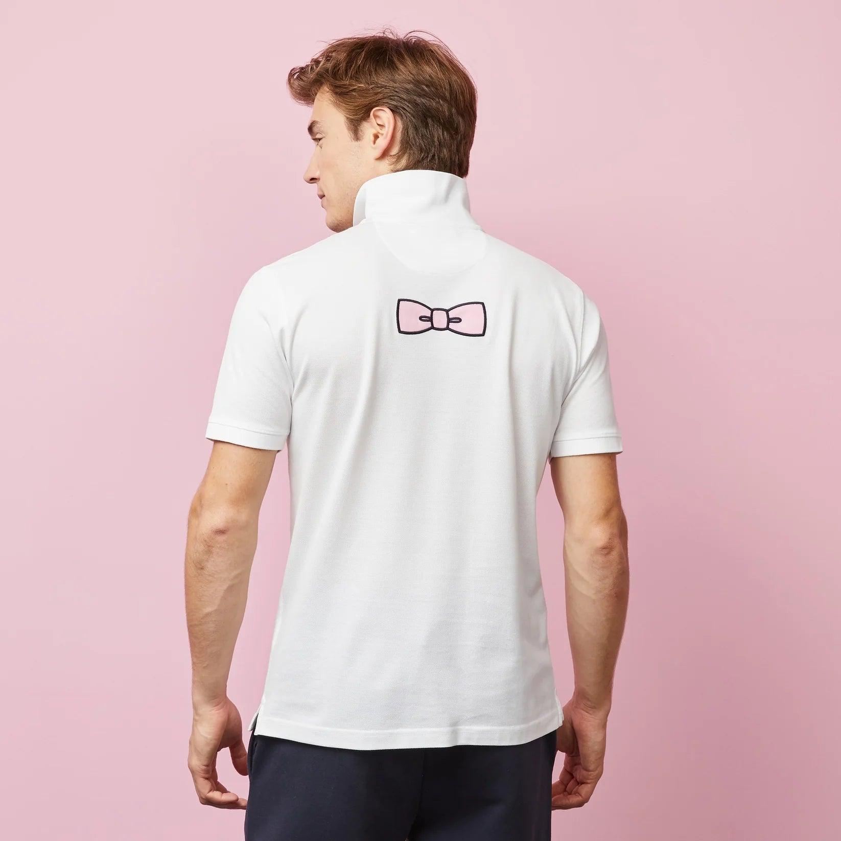 Polo logo dos Eden Park blanc en coton - Georgespaul