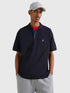 Polo monogramme Tommy Hilfiger marine en coton bio - Georgespaul