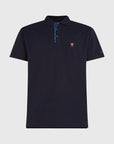 Polo monogramme Tommy Hilfiger marine en coton bio - Georgespaul