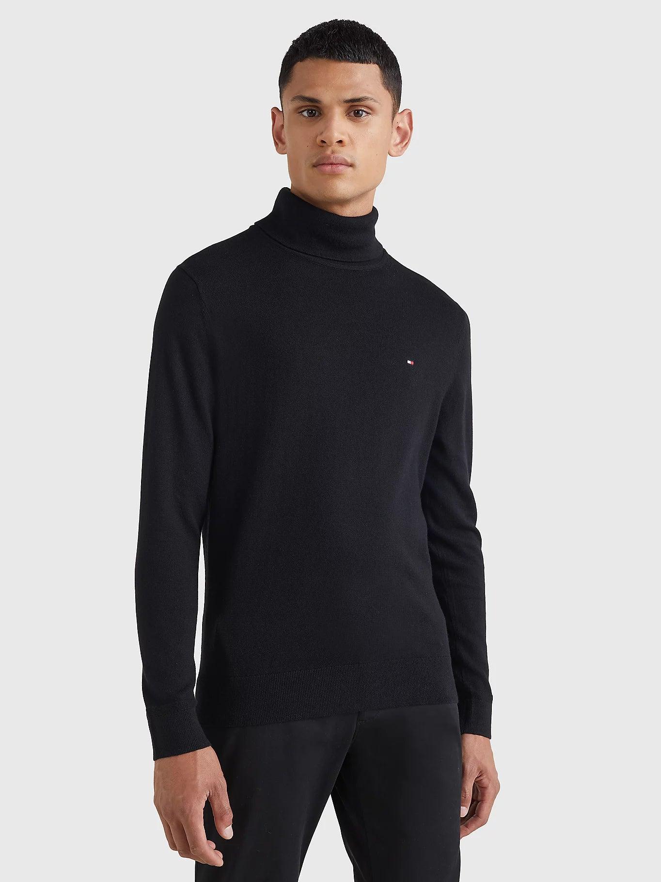 Pull col roulé Tommy Hilfiger noir en cachemire - Georgespaul