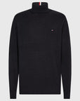 Pull col roulé Tommy Hilfiger noir en cachemire - Georgespaul