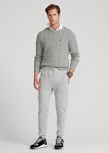 Pull torsadé Ralph Lauren gris en coton - Georgespaul