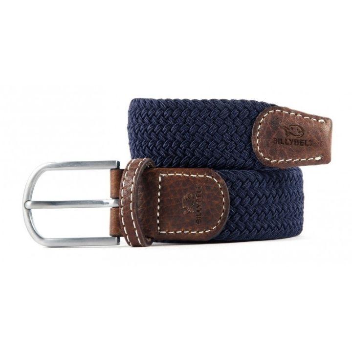 Ceinture tressée Billybelt marine en cuir - Georgespaul