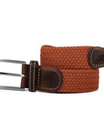 Ceinture tressée Billybelt rouge terracotta en cuir - Georgespaul