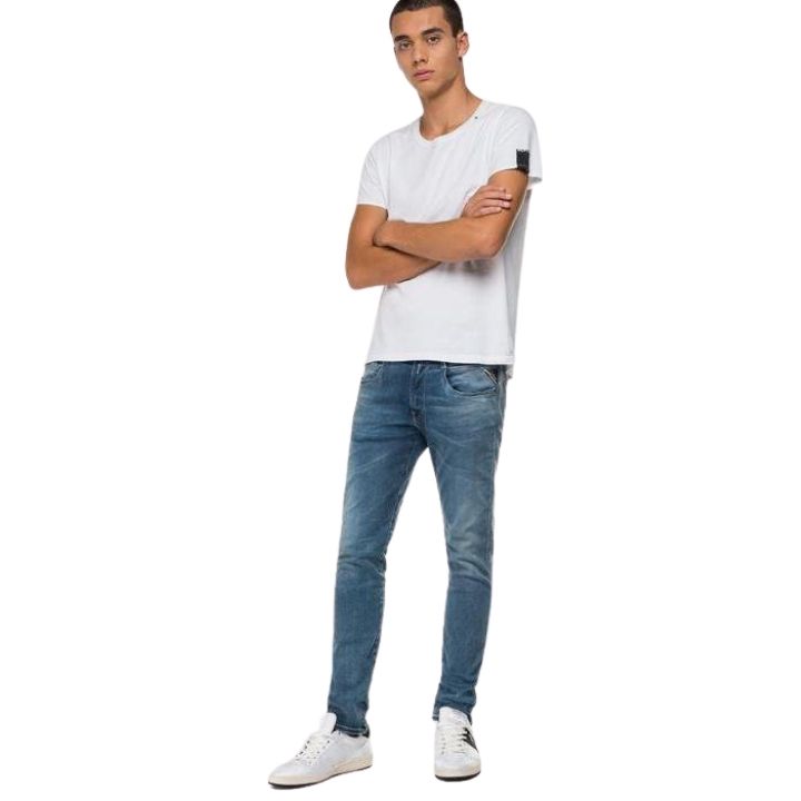 Blaue Slim-Jeans aus Bio-Baumwolle von Replay