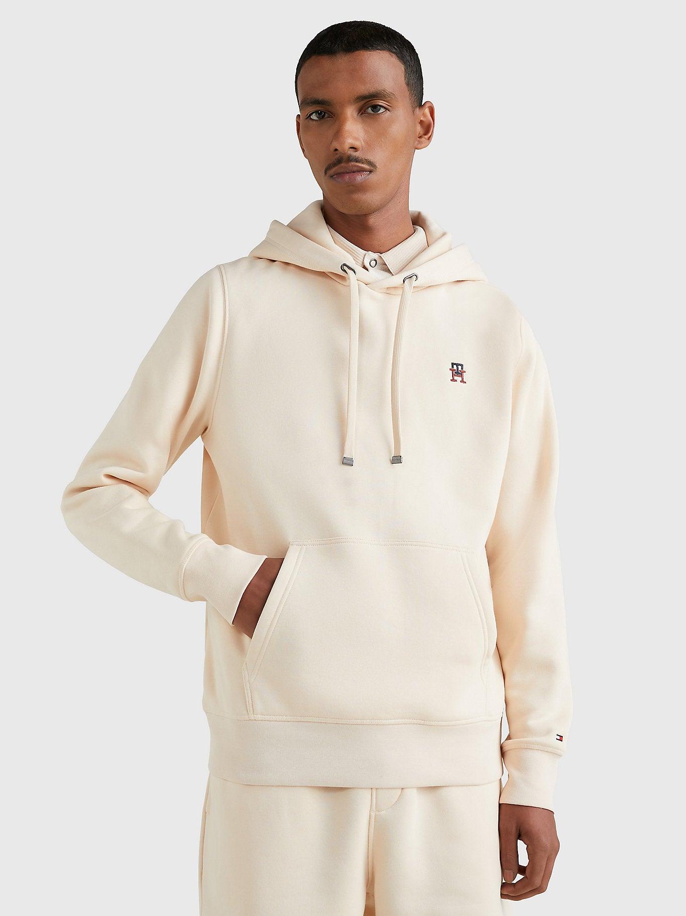 Sweat à capuche Tommy Hilfiger beige en coton bio - Georgespaul