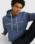 Sweat à capuche Tommy Hilfiger bleu en coton bio - Georgespaul