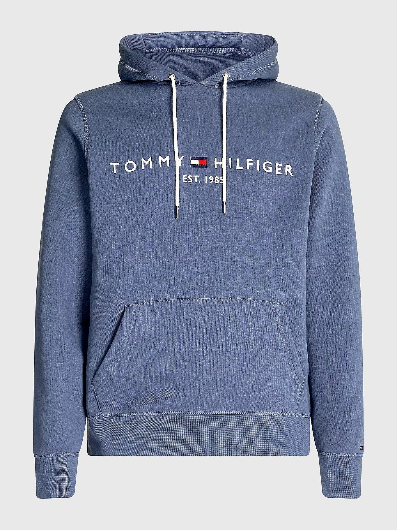 Sweat à capuche Tommy Hilfiger bleu en coton bio - Georgespaul