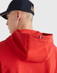 Sweat à capuche Tommy Hilfiger rouge en coton bio | Georgespaul
