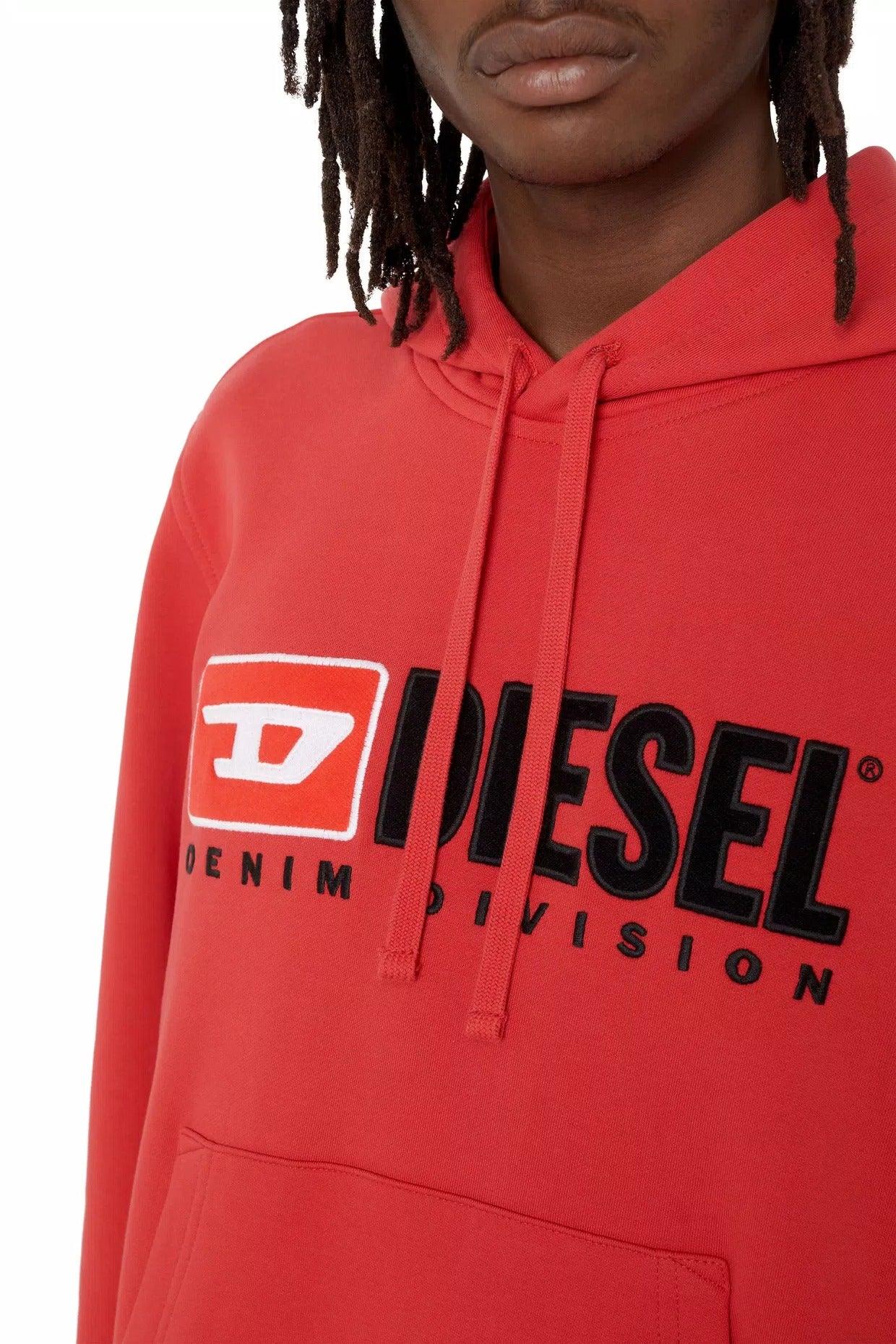 Sweat à capuche à imprimé logo Diesel rouge - Georgespaul