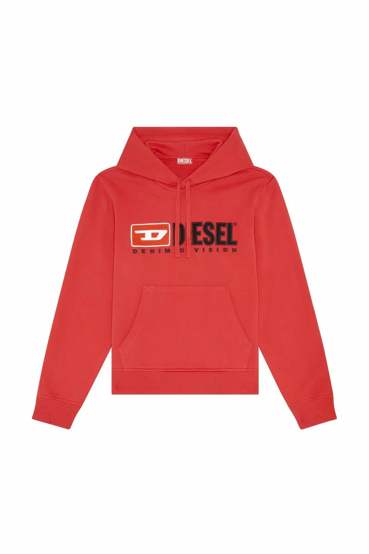 Sweat à capuche à imprimé logo Diesel rouge - Georgespaul